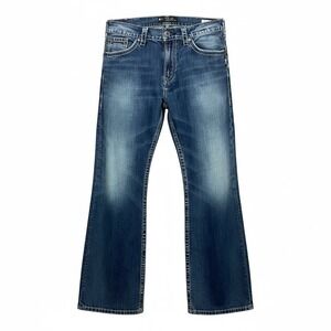 Silver Jeans Co Zac Flap Mens 38x34 Relaxed Fit Medium Wash Blue Denim